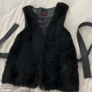 Material Girl Women’s Fluffy Leather Vest